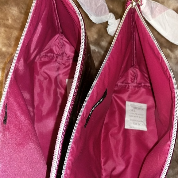 Two Lancome Paris Make up Cosmetic Bag Pink - Picture 2 of 6